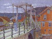 Harold  Gilman Canal Bridge France oil painting artist
